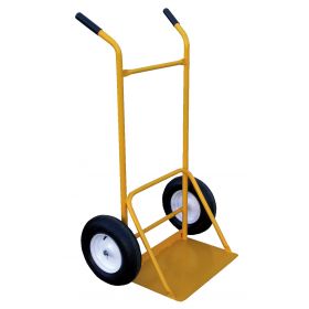 The utility service cart features oversized pneumatic wheels.